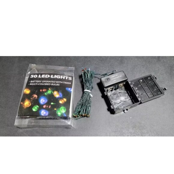 50 LED Lights Battery Operated With Timer Multi-Color Bulbs Indoor / Outdoor - Picture 3 of 6